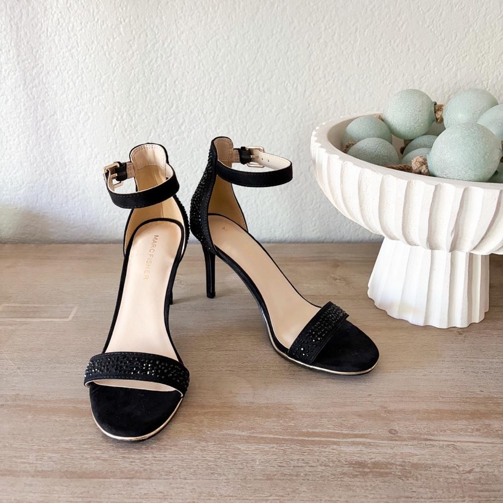 Marc Fisher Black Sparkle Stiletto Heels
